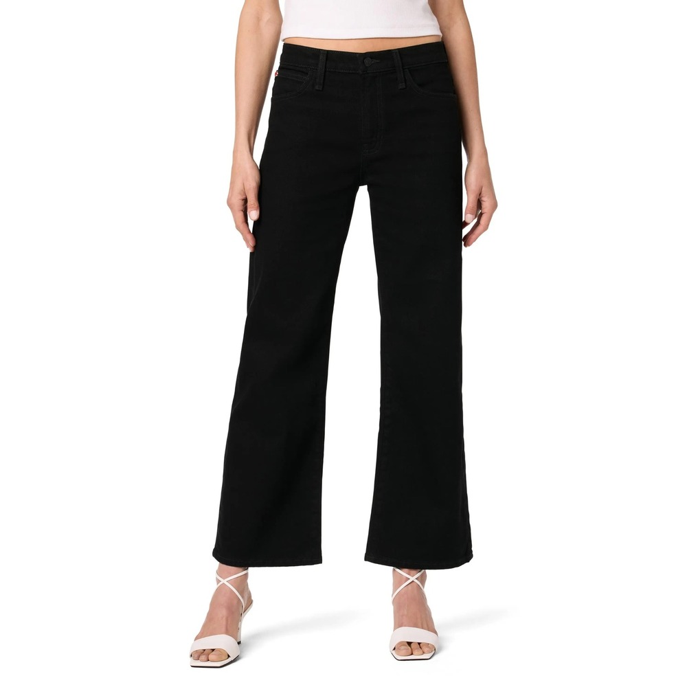 NWT Rosalie Wide Leg Ankle Hudson Jeans 30 Black High Rise Premium Denim Trouser